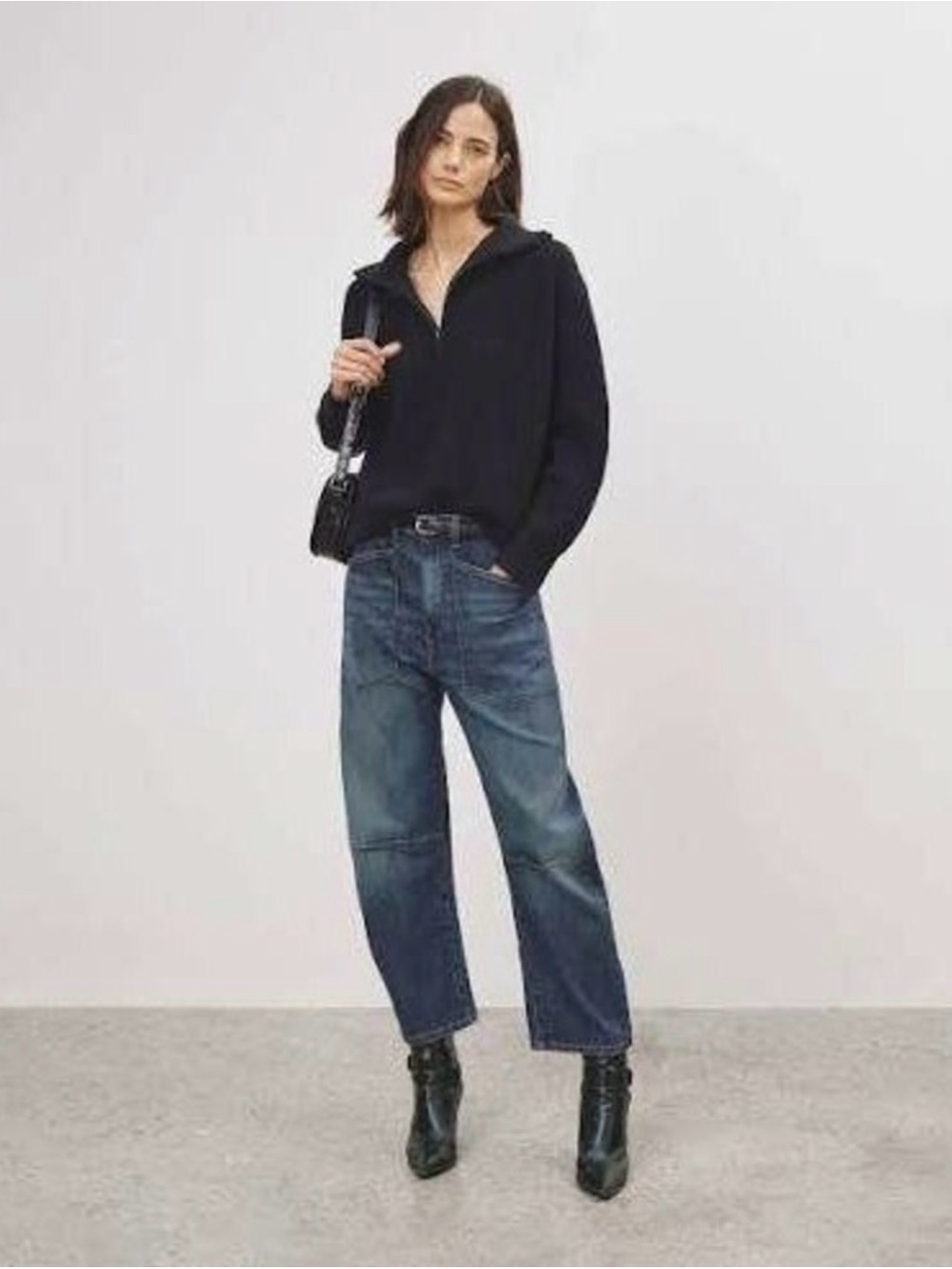 Nili Lotan Shon Barrel Leg Classic Wash High Rise Size 30